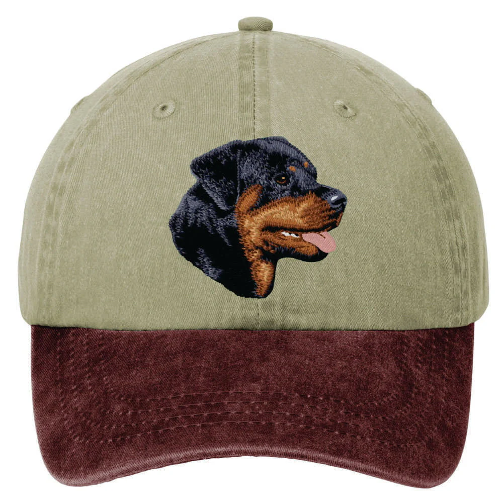 Rottweiler  Embroidered Two Tone Baseball Cap - Image 2