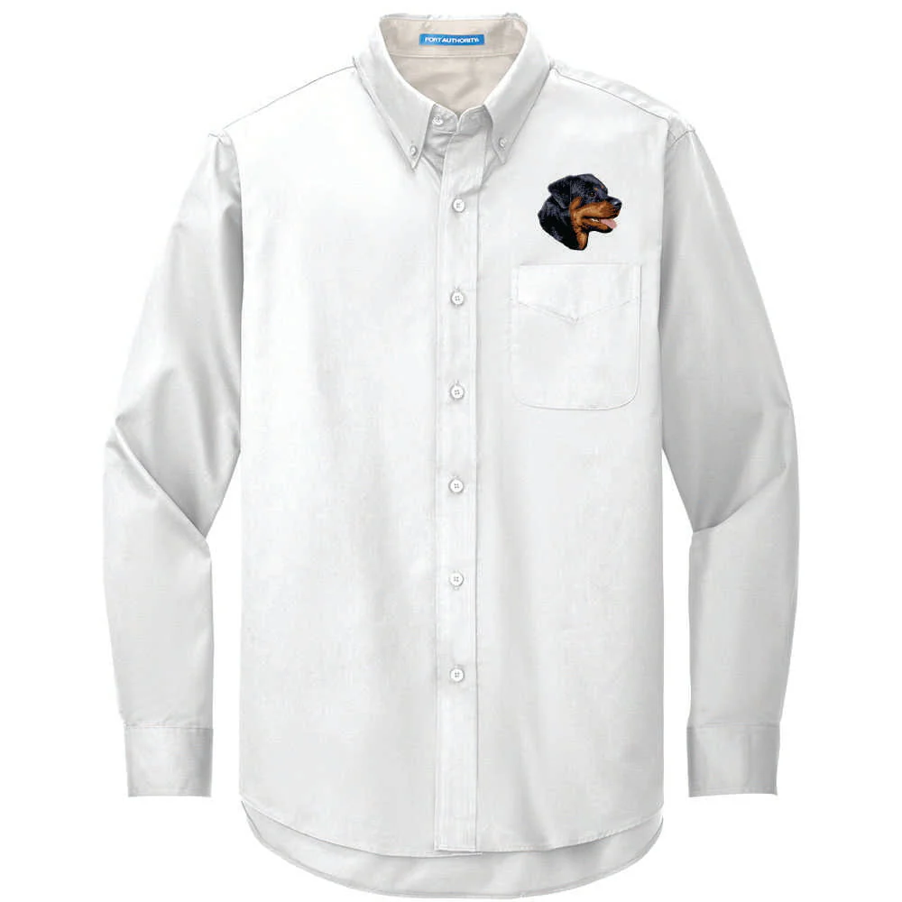 Rottweiler Embroidered Long Sleeve Button Up Shirt - Image 2