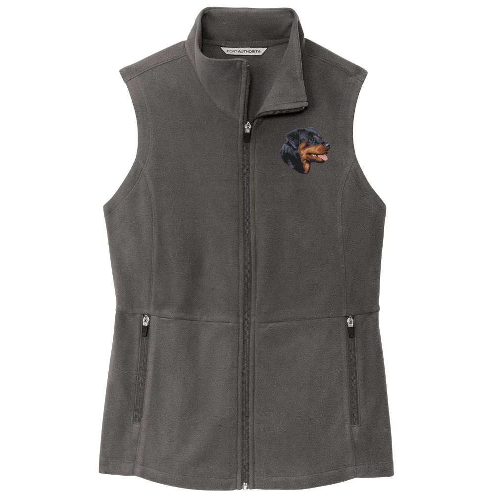Rottweiler Embroidered Women's Fleece Vest - Image 2