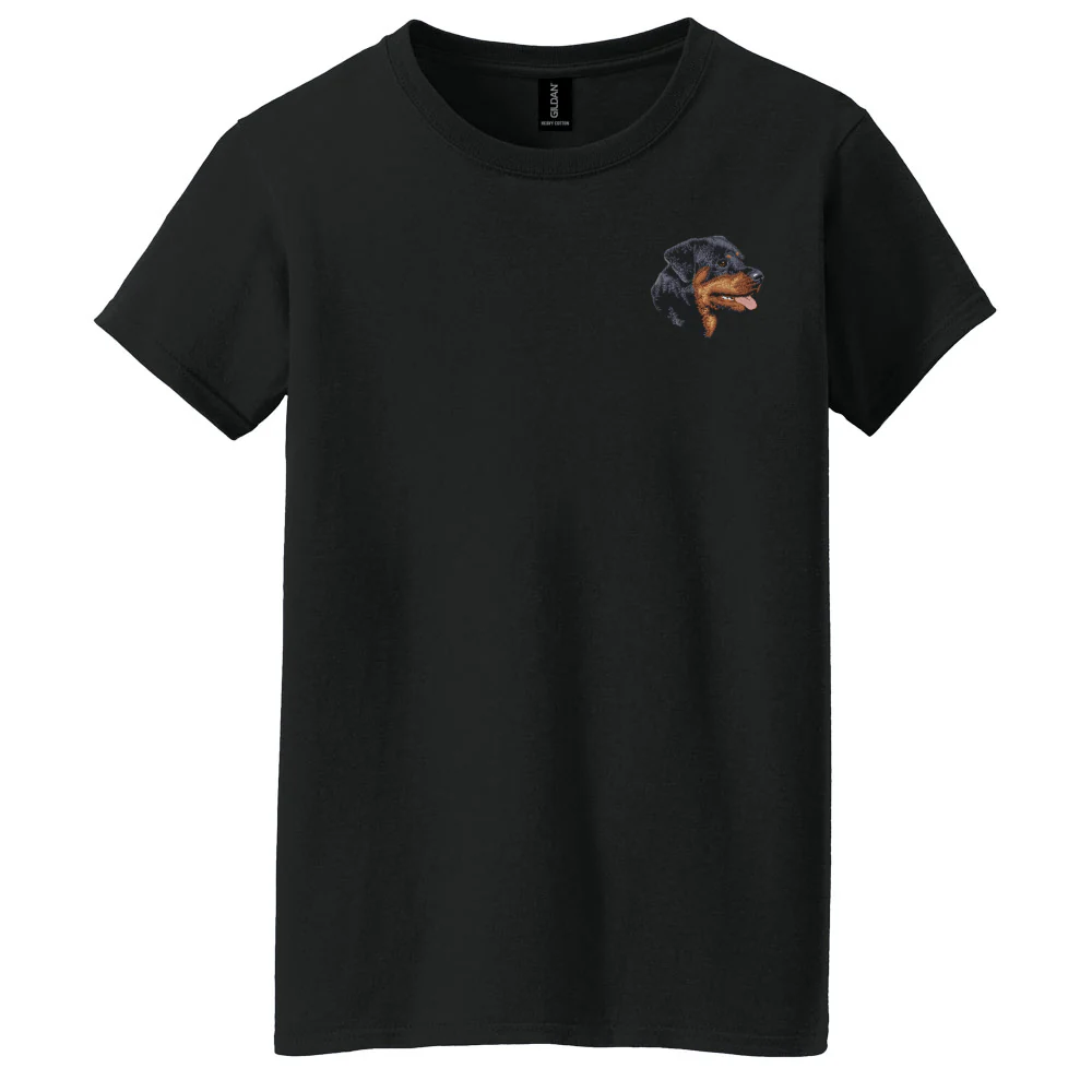 Rottweiler Embroidered Women's T-Shirt - Image 3