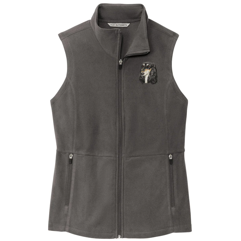 Saluki Embroidered Women's Fleece Vest - Image 2