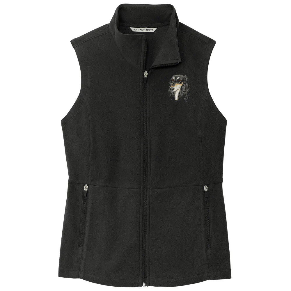 Saluki Embroidered Women's Fleece Vest - Image 3