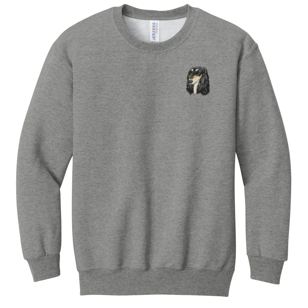Saluki Embroidered Youth Crewneck Sweatshirt