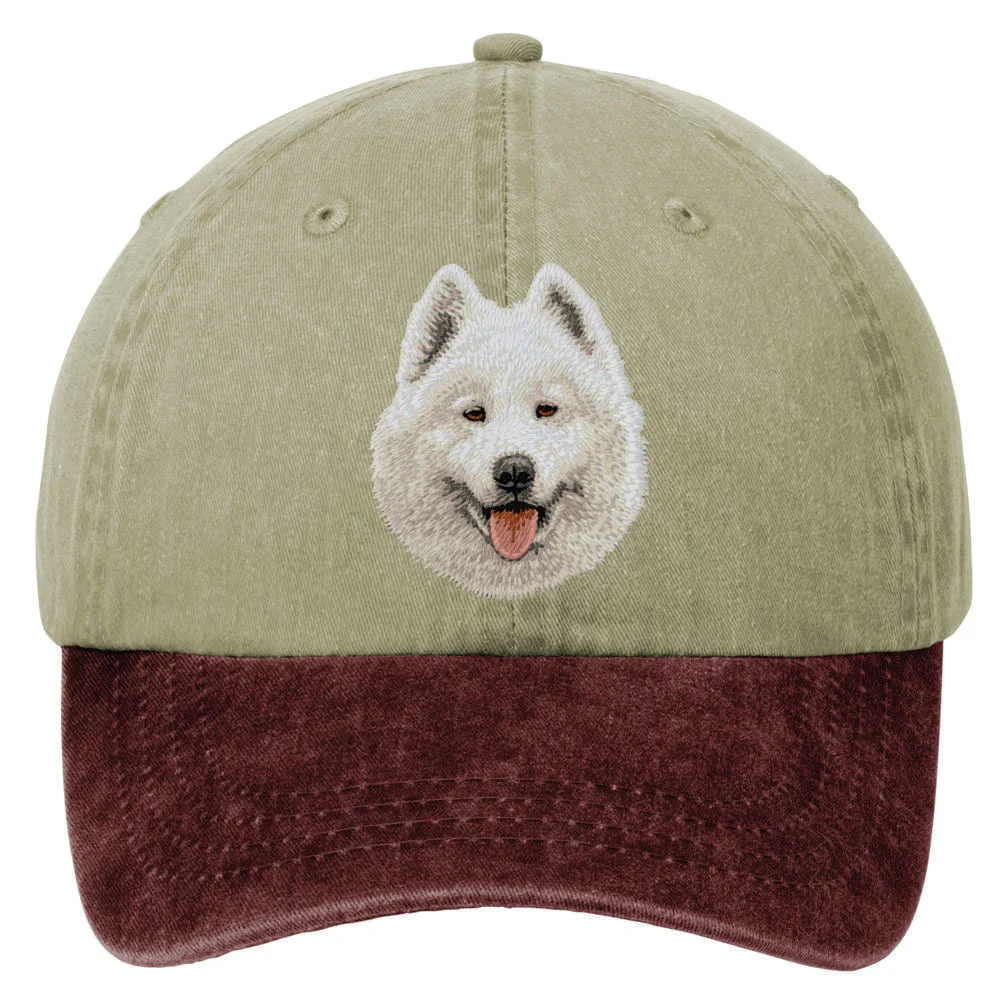 Samoyed  Embroidered Two Tone Baseball Cap