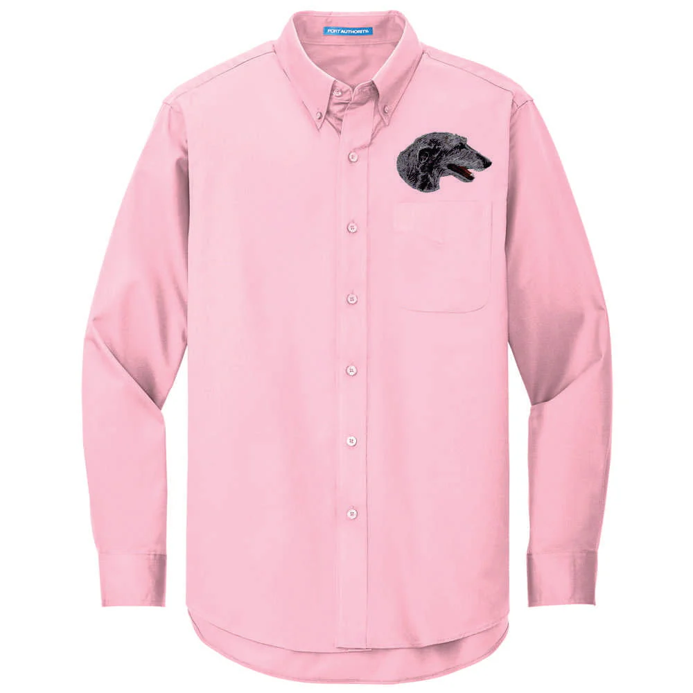 Scottish Deerhound Embroidered Long Sleeve Button Up Shirt - Image 4