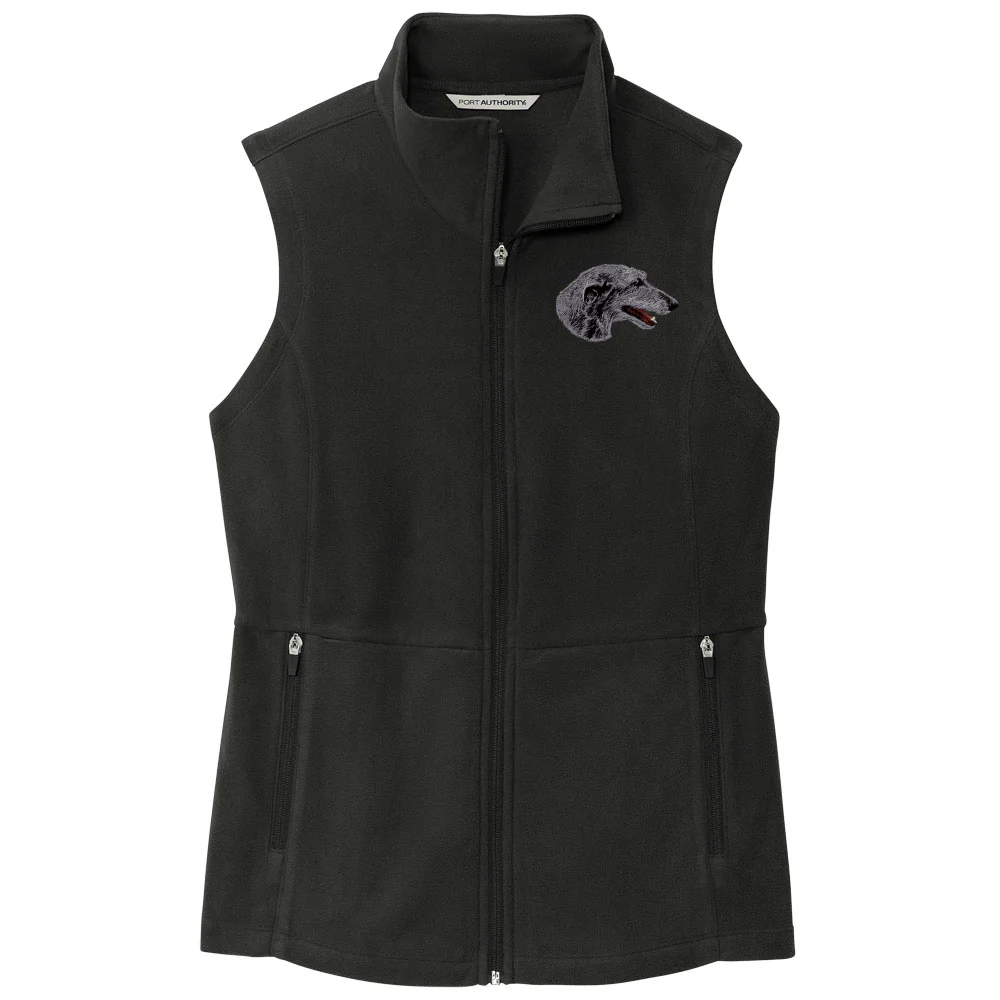 Scottish Deerhound Embroidered Women's Fleece Vest - Image 3