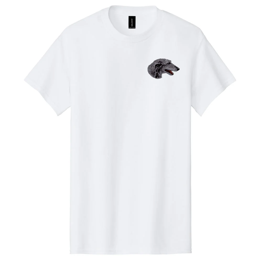 Scottish Deerhound Embroidered Men's T-Shirt - Image 3