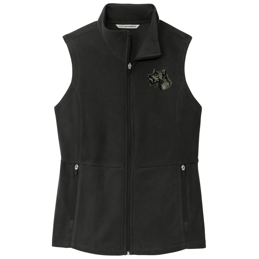 Scottish Terrier Embroidered Women's Fleece Vest - Image 3