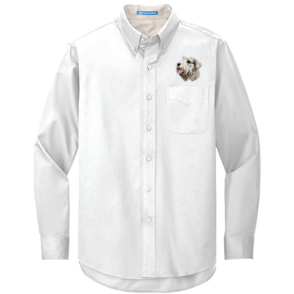 Sealyham Terrier Embroidered Long Sleeve Button Up Shirt - Image 2