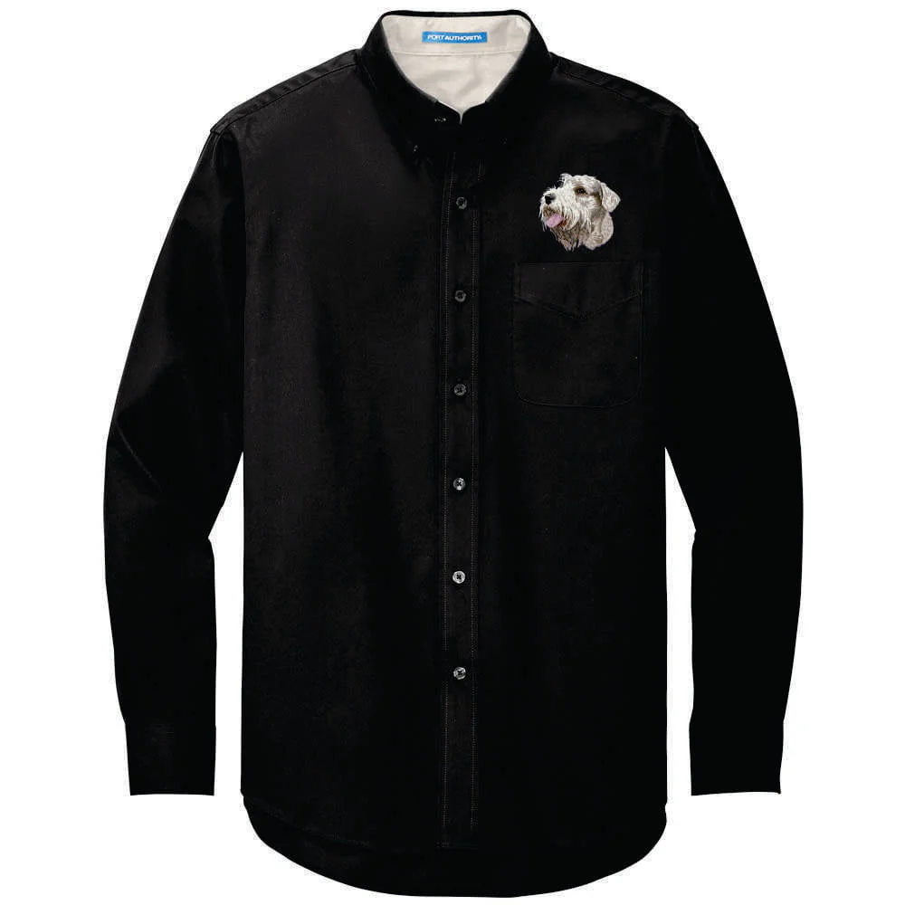 Sealyham Terrier Embroidered Long Sleeve Button Up Shirt - Image 3