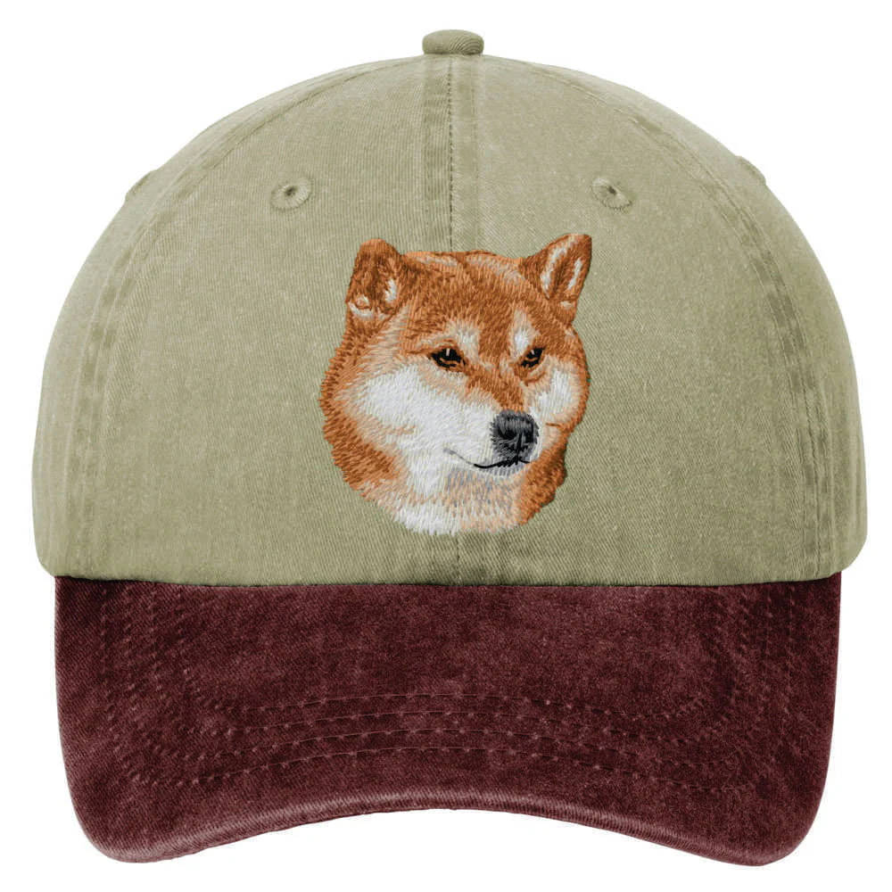 Shiba Inu  Embroidered Two Tone Baseball Cap - Image 2