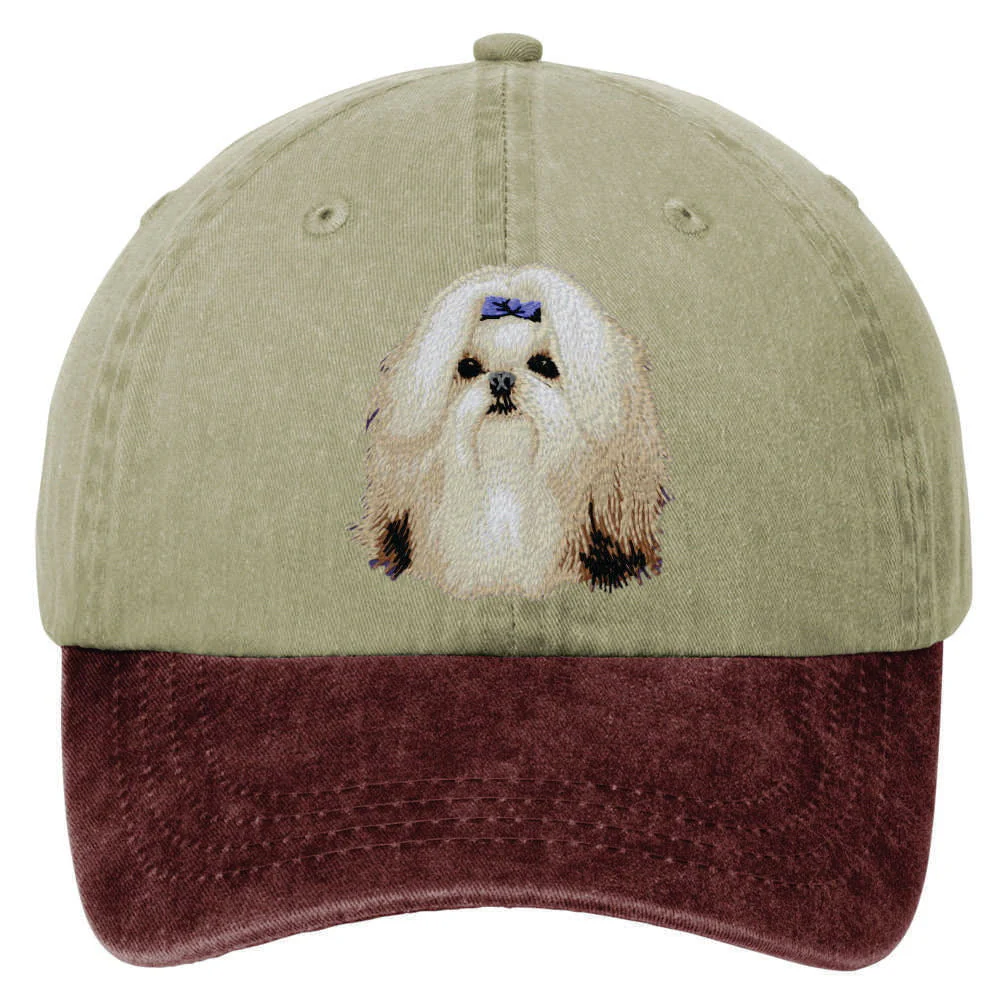 Shih Tzu  Embroidered Two Tone Baseball Cap - Image 2