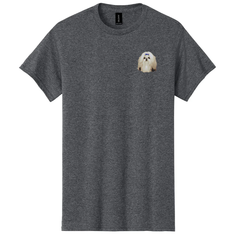 Shih Tzu Embroidered Men's T-Shirt - Image 2