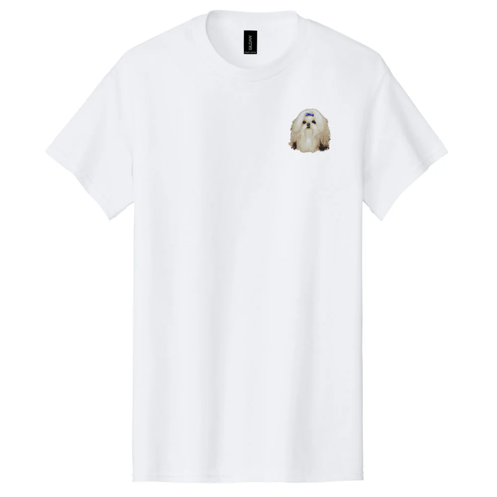 Shih Tzu Embroidered Men's T-Shirt - Image 3