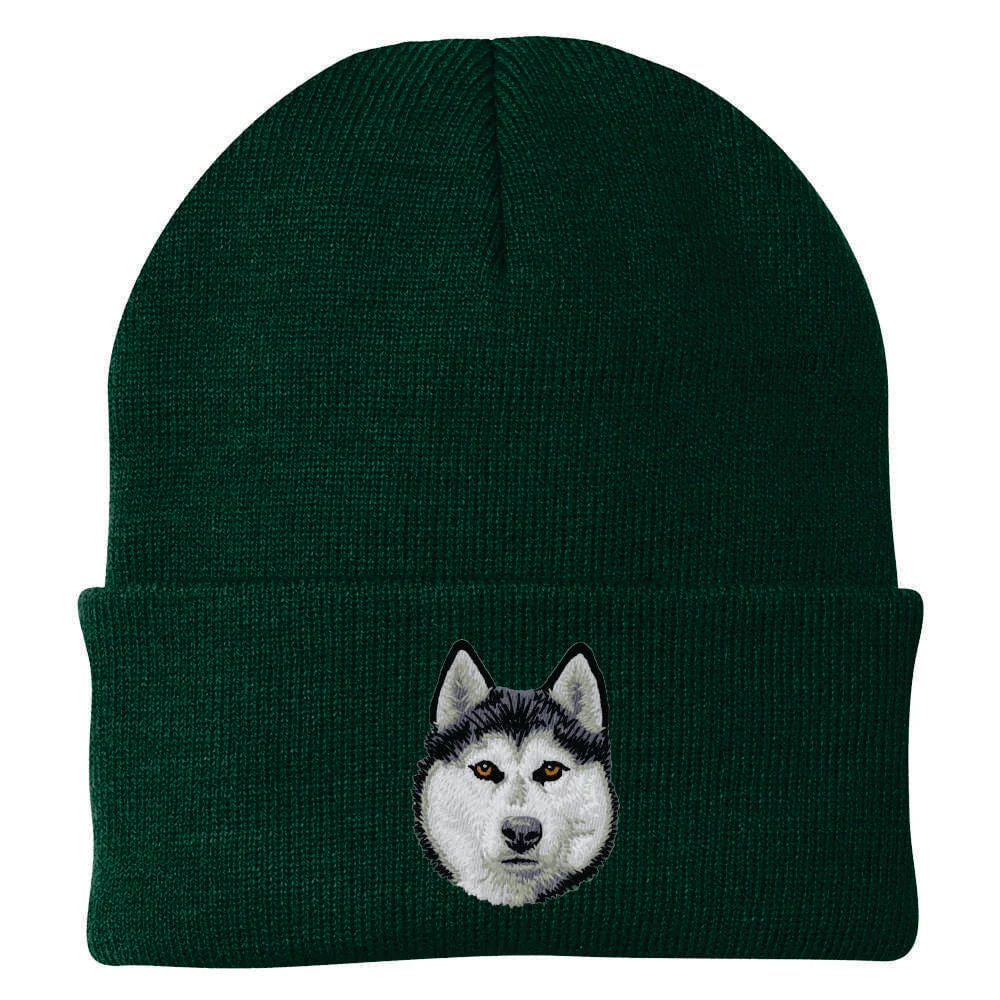 Siberian Husky Embroidered Beanie - Image 2
