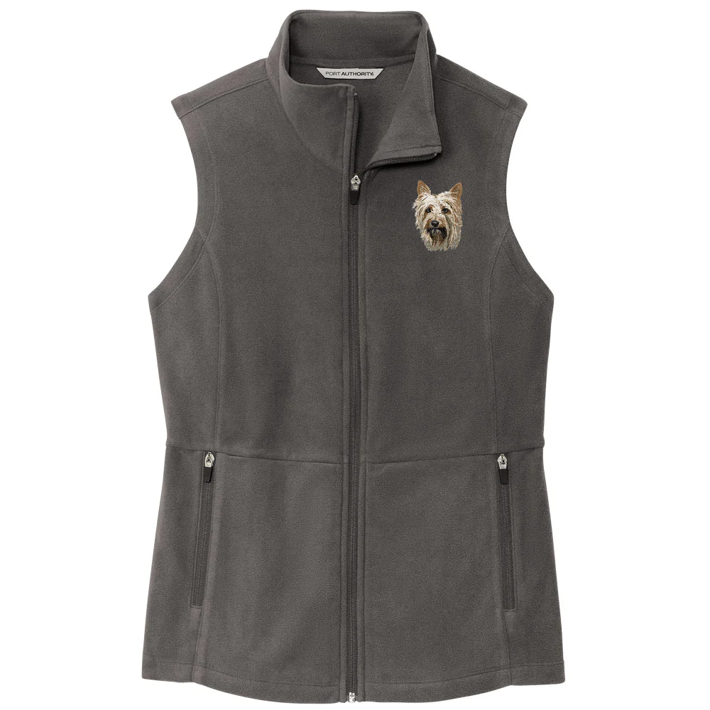 Silky Terrier Embroidered Women's Fleece Vest - Image 2