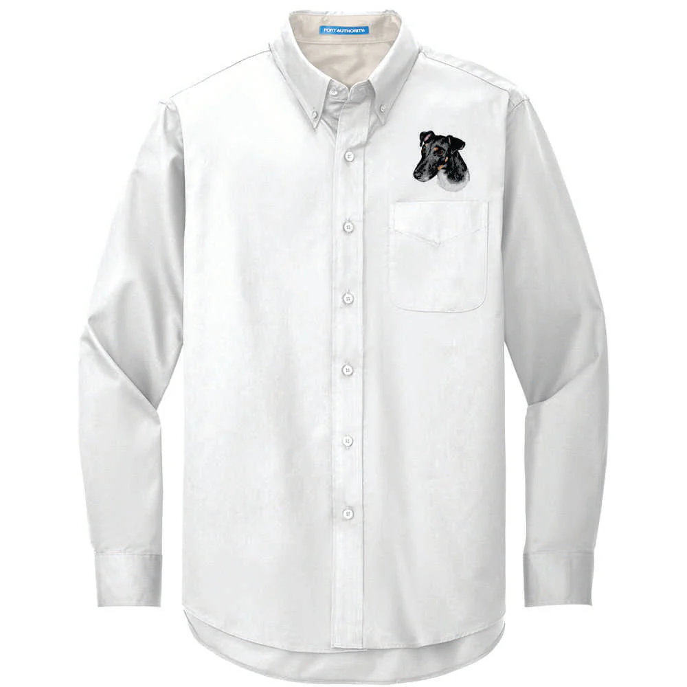 Smooth Fox Terrier Embroidered Long Sleeve Button Up Shirt - Image 2