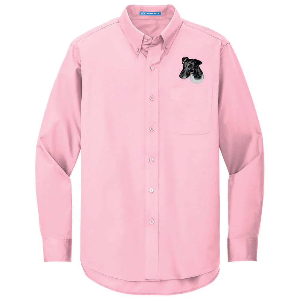 Smooth Fox Terrier Embroidered Long Sleeve Button Up Shirt - Image 4