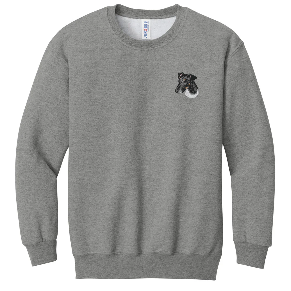 Smooth Fox Terrier Embroidered Youth Crewneck Sweatshirt