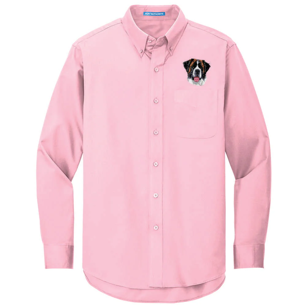 Saint Bernard Embroidered Long Sleeve Button Up Shirt - Image 4
