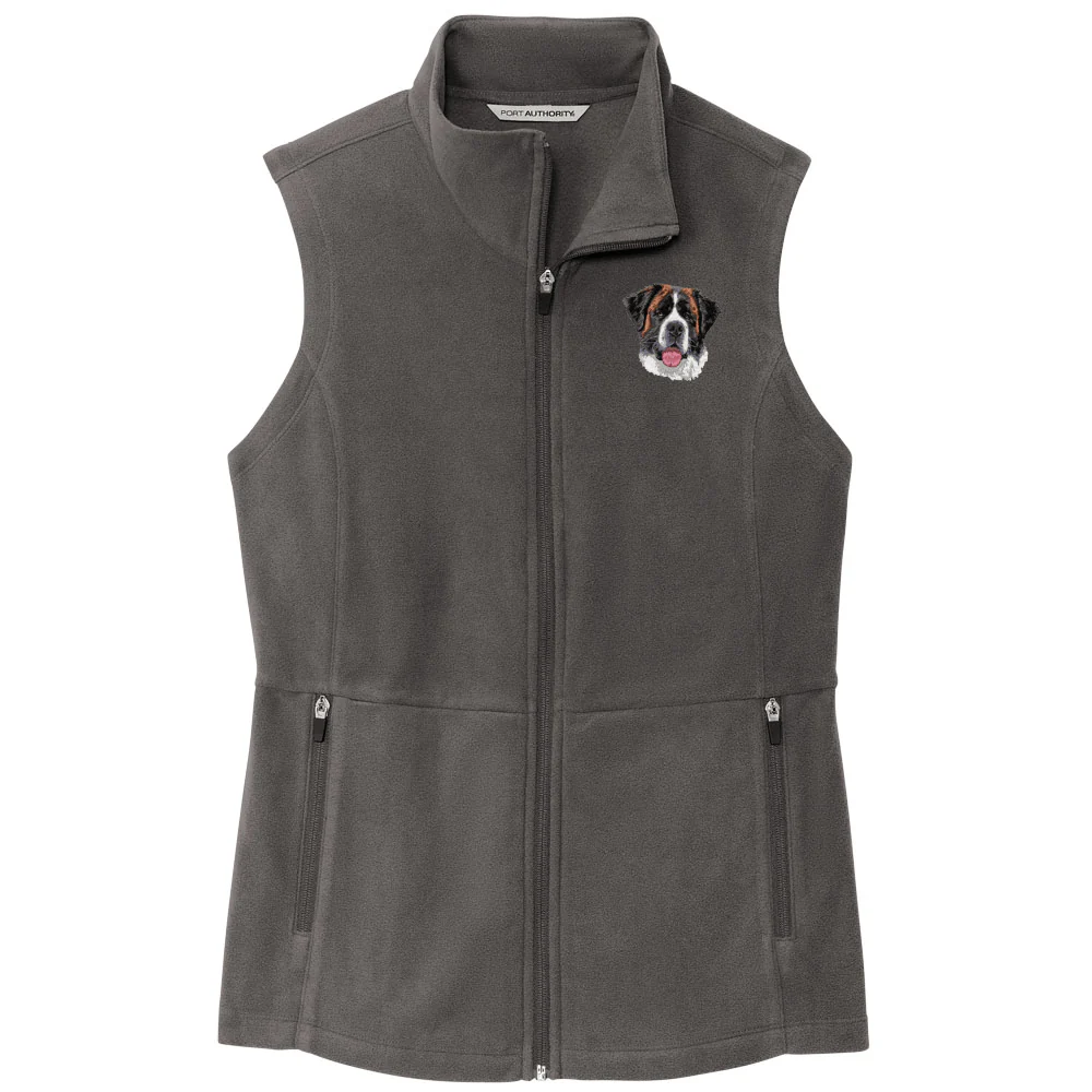 Saint Bernard Embroidered Women's Fleece Vest - Image 2