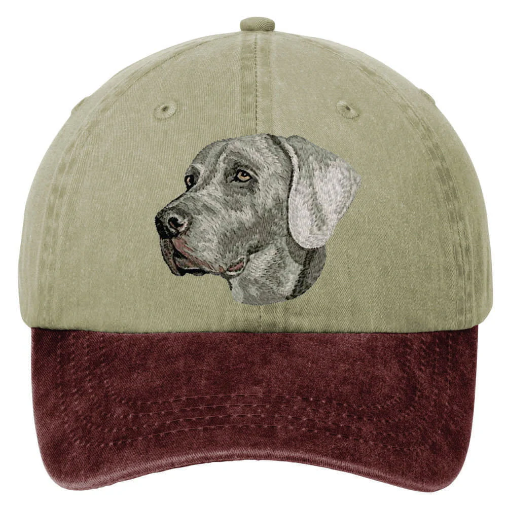 Weimaraner  Embroidered Two Tone Baseball Cap - Image 2