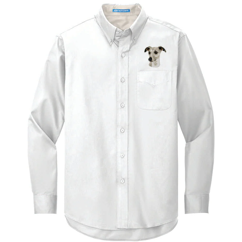 Whippet Embroidered Long Sleeve Button Up Shirt - Image 2