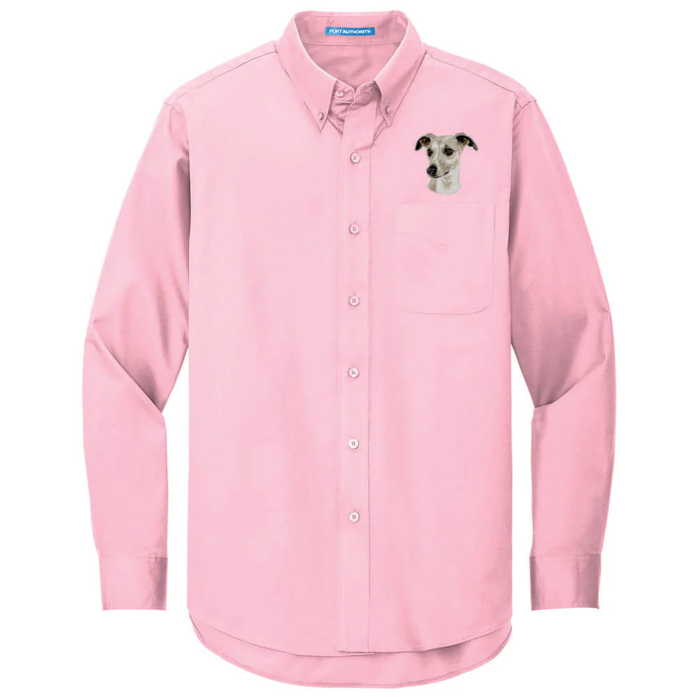 Whippet Embroidered Long Sleeve Button Up Shirt - Image 4