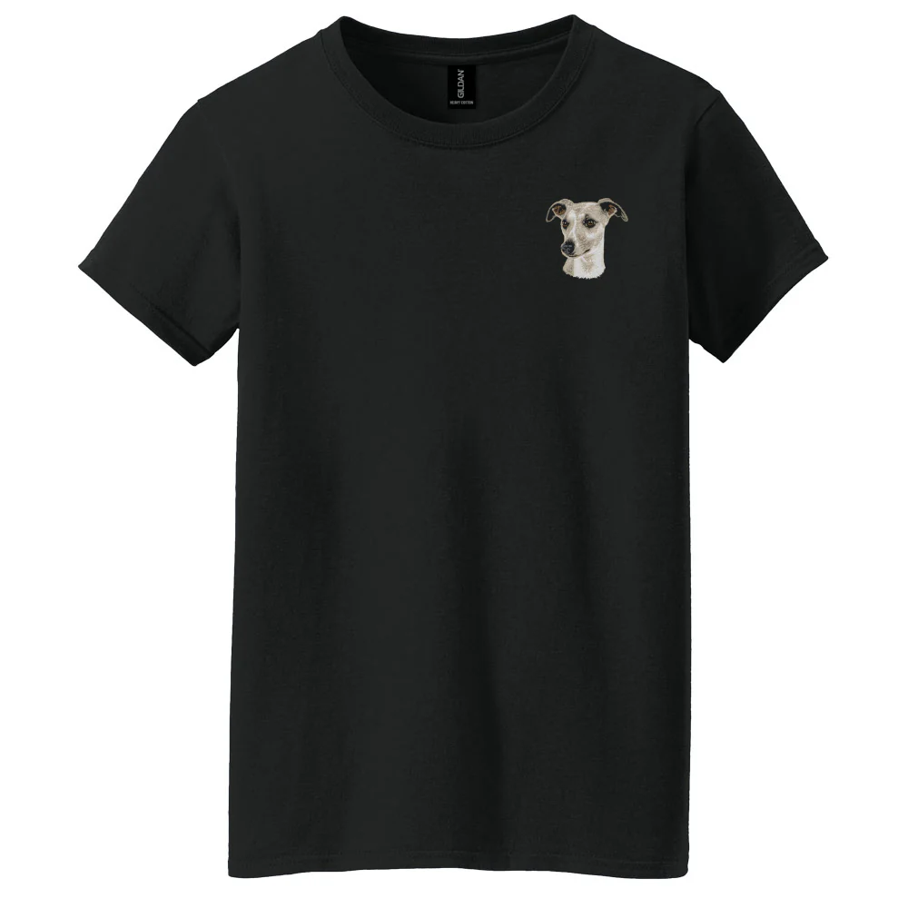 Whippet Embroidered Women's T-Shirt - Image 3