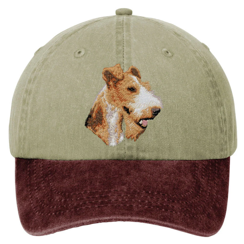 Wire Fox Terrier  Embroidered Two Tone Baseball Cap - Image 2