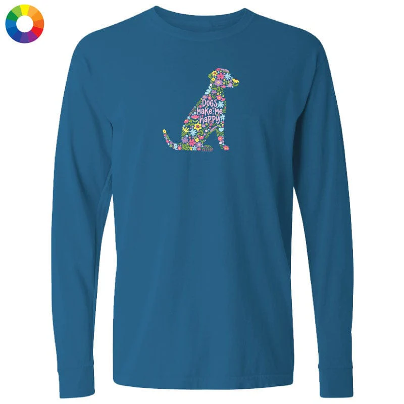 Dogs Make Me Happy - Classic Long-Sleeve T-Shirt - Image 3