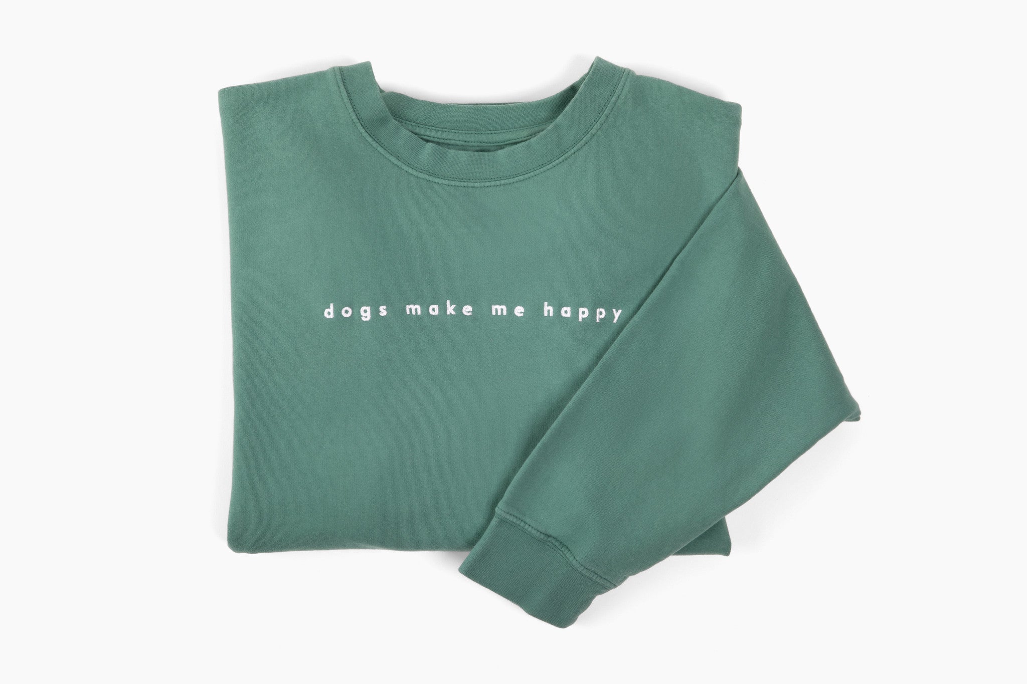 Dogs Make Me Happy - Embroidered Crewneck Sweatshirt - Image 4