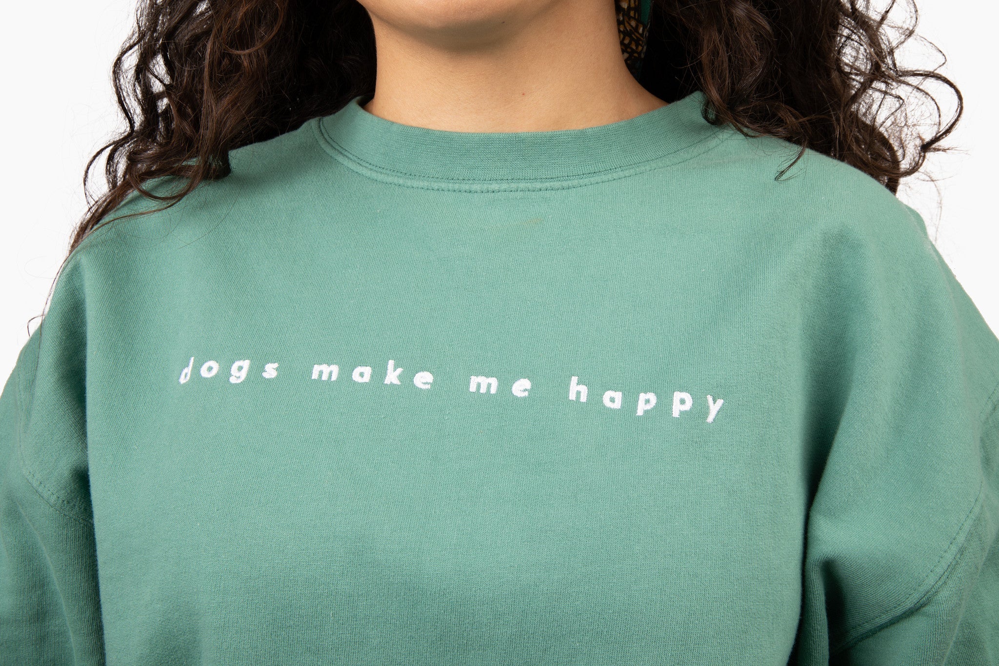 Dogs Make Me Happy - Embroidered Crewneck Sweatshirt - Image 5