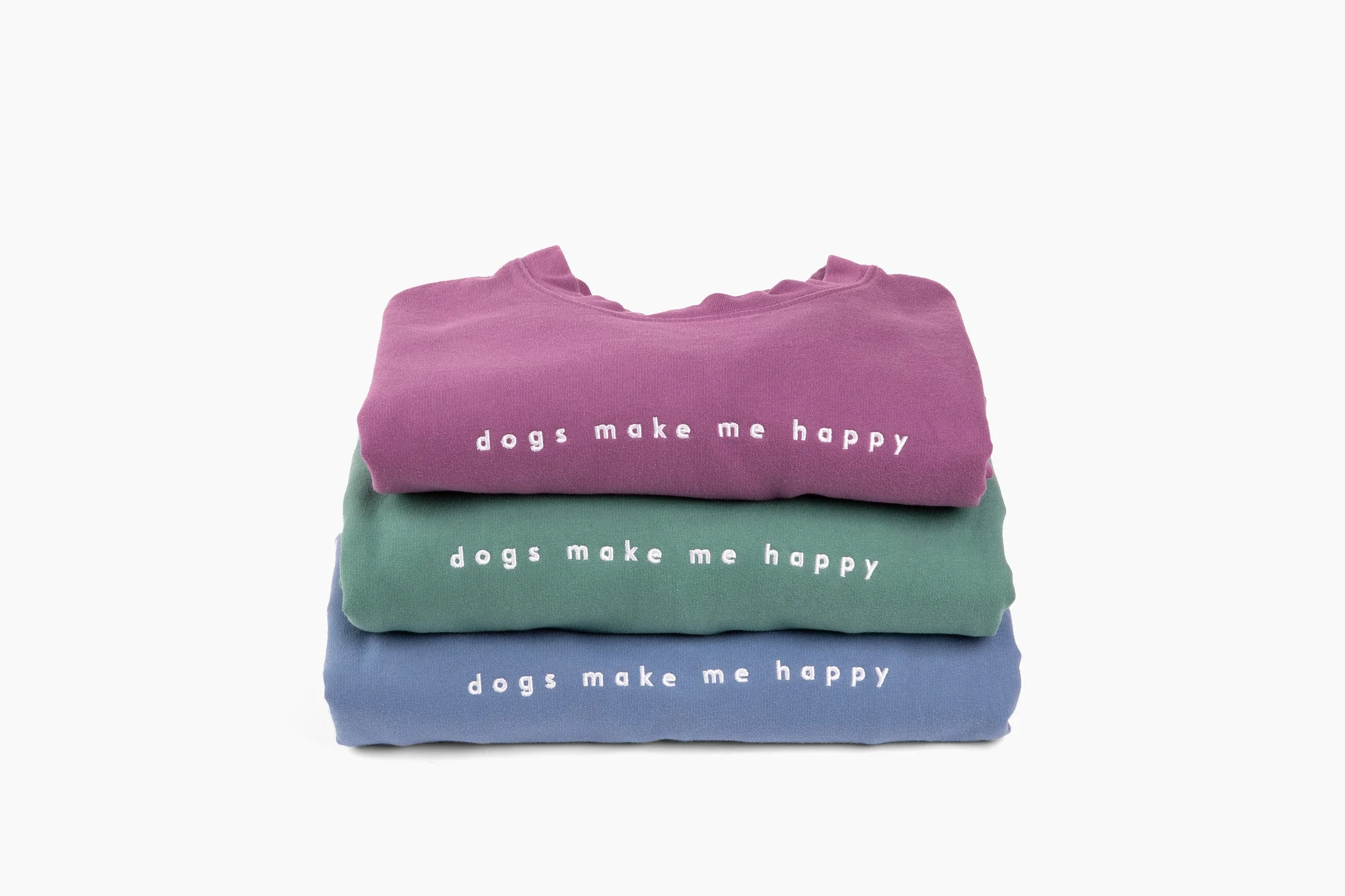 Dogs Make Me Happy - Embroidered Crewneck Sweatshirt - Image 6