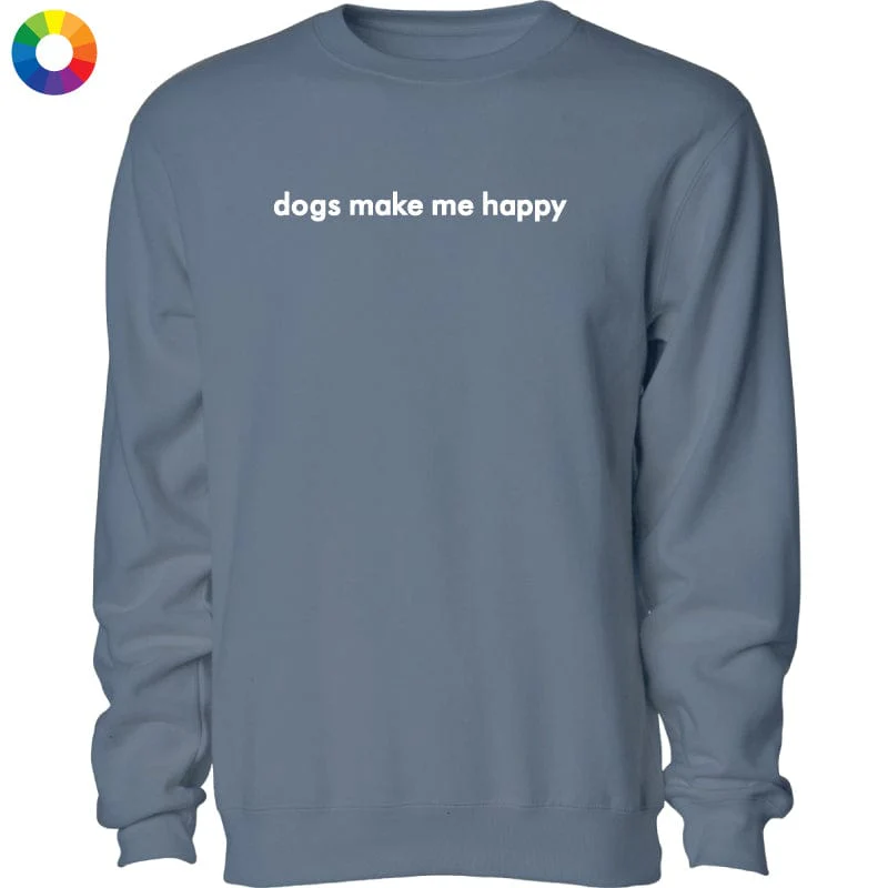 Dogs Make Me Happy - Embroidered Crewneck Sweatshirt - Image 7