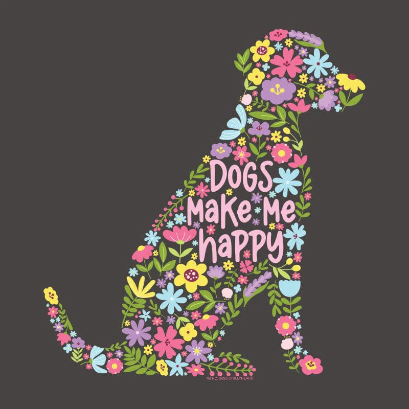 Dogs Make Me Happy - Ladies Curvy V-Neck Tee - Image 2