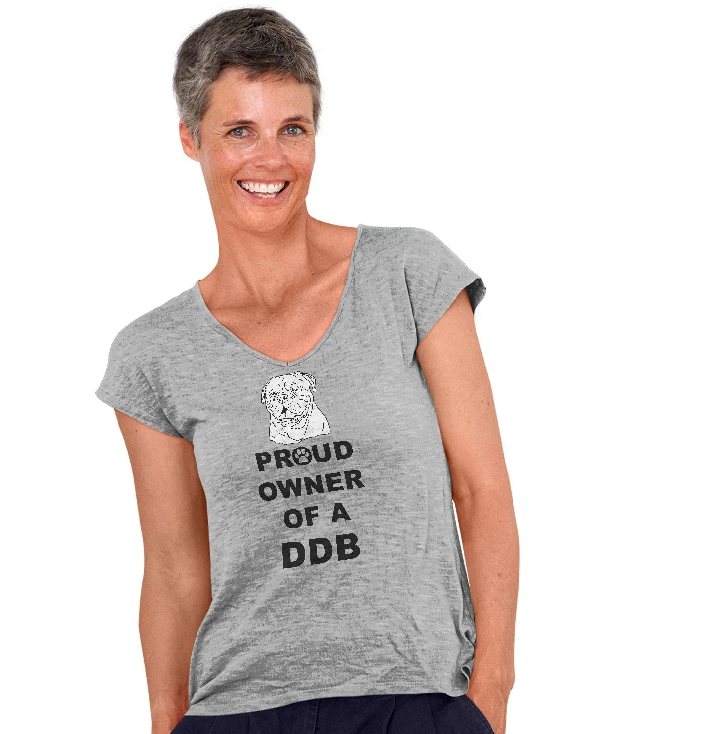 Dogue de Bordeaux Proud Owner - Women's V-Neck T-Shirt - Image 3