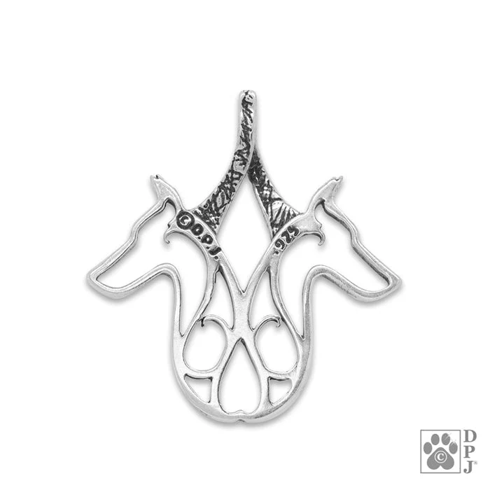 Double Doberman Pinscher Pendant Necklace - Image 2