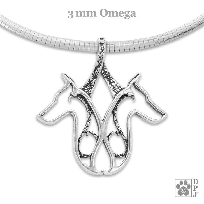 Double Doberman Pinscher Pendant Necklace - Image 3