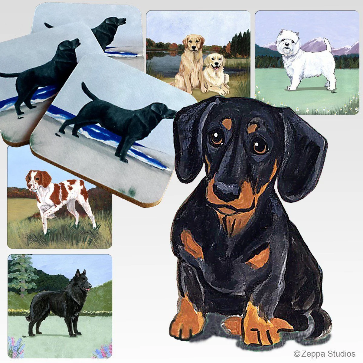 Dachshund  Scenic Square Coaster - Image 2