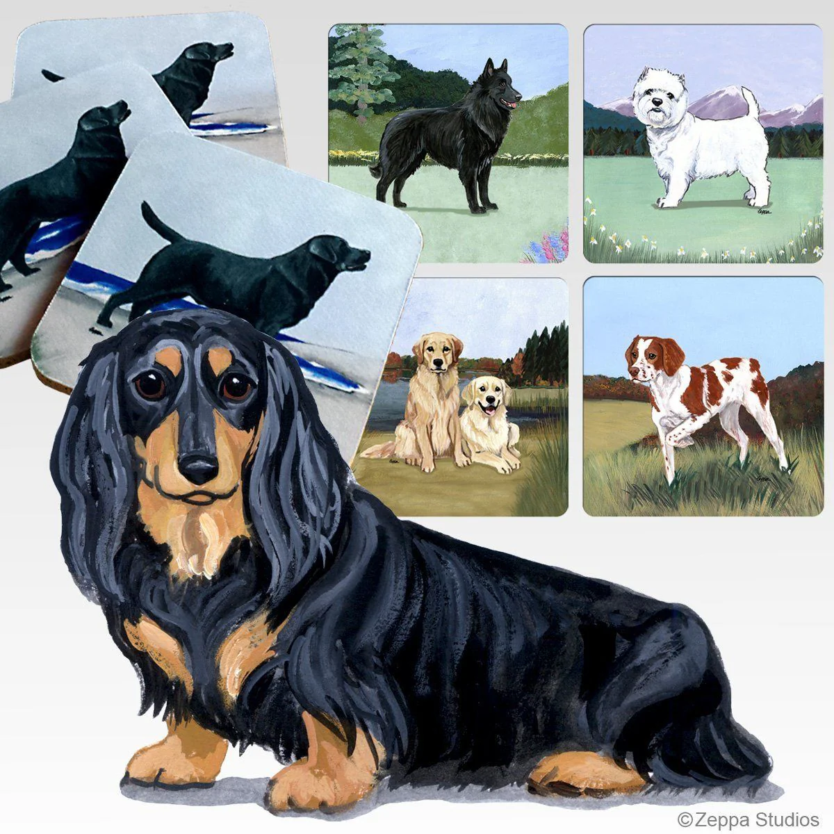 Dachshund  Scenic Square Coaster - Image 3