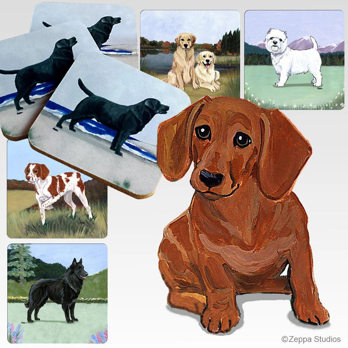 Dachshund  Scenic Square Coaster - Image 4