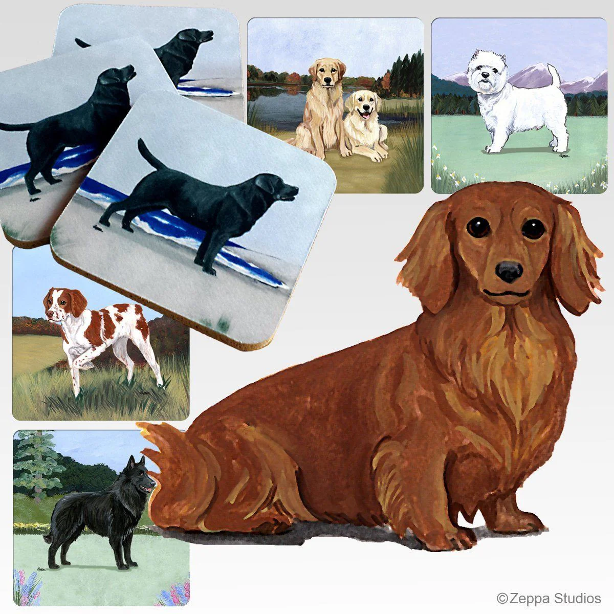 Dachshund  Scenic Square Coaster - Image 5