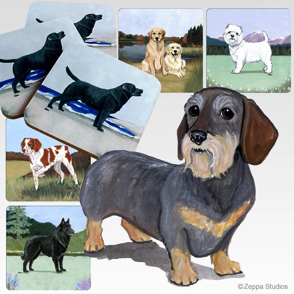 Dachshund  Scenic Square Coaster - Image 6