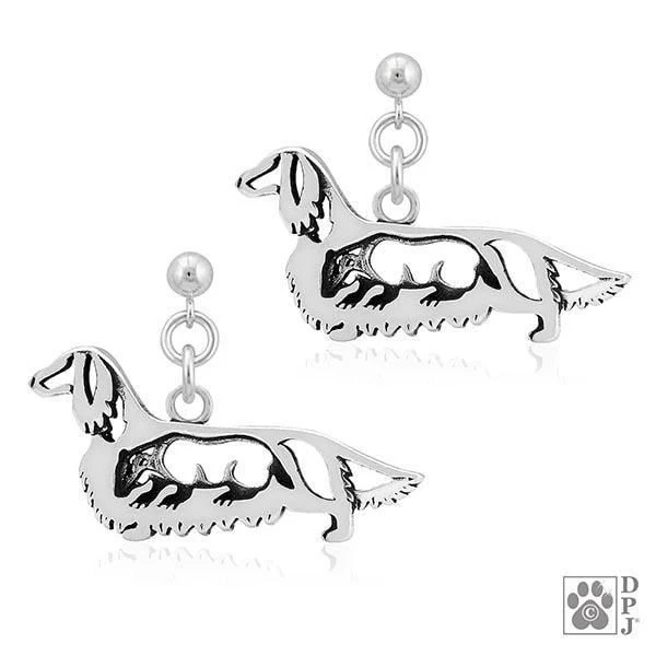 Dachshund Longhaired w/Badger, Body, Earring - Image 2