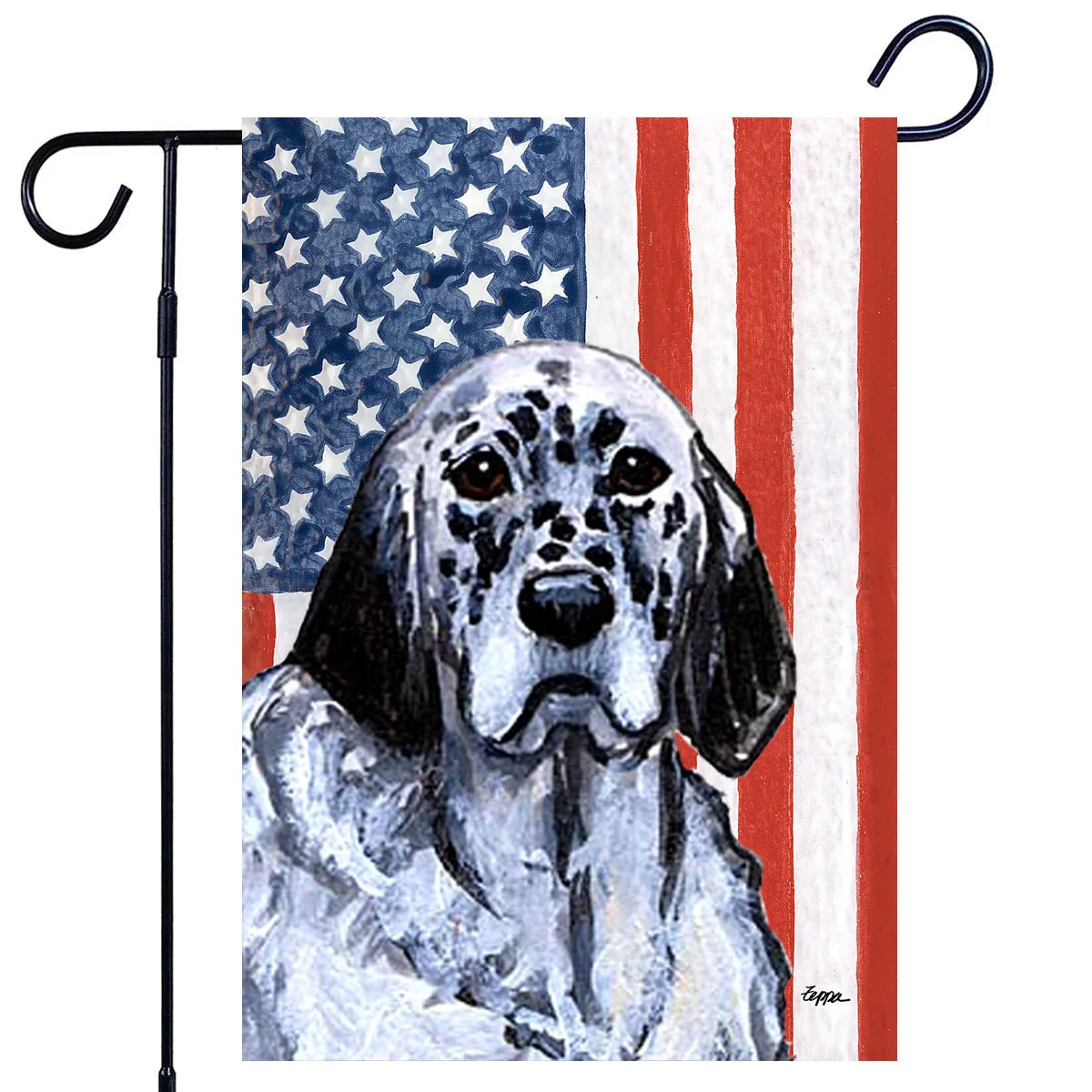 English Setter Americana Garden Flag - Image 2
