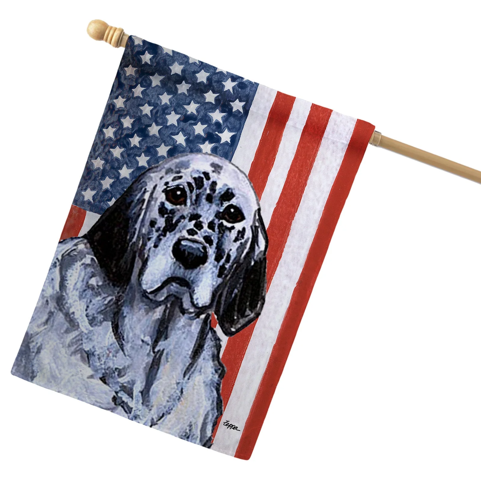 English Setter Americana House Flag - Image 2