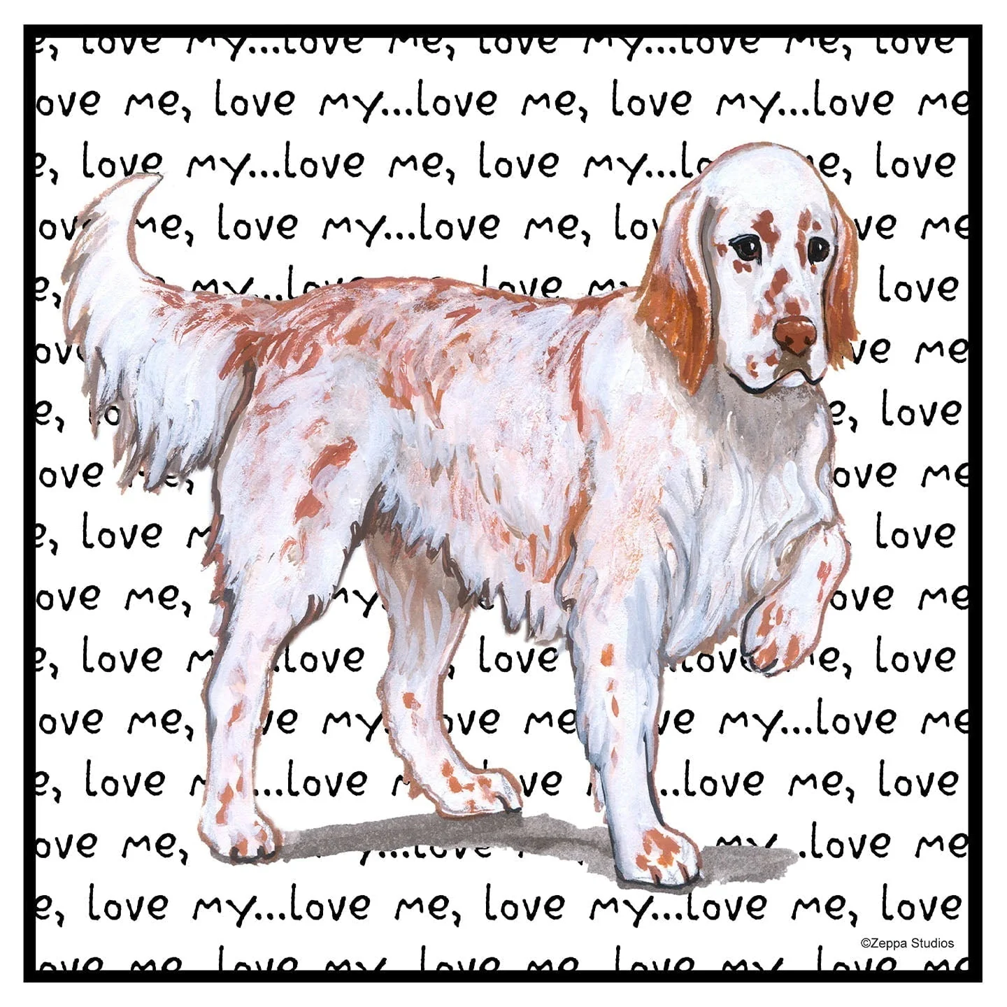 English Setter Love Text - Women's V-Neck T-Shirt - Image 2