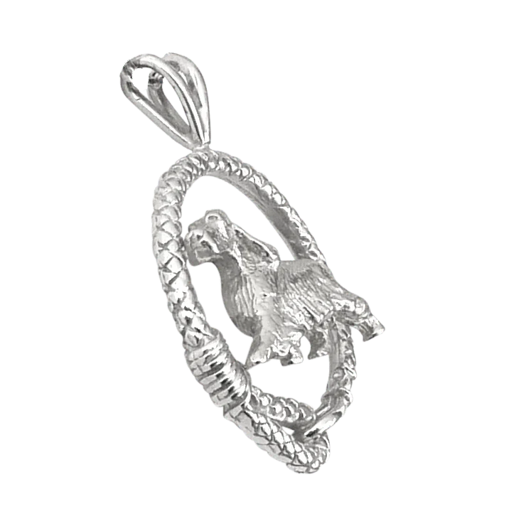 English Setter in Solid Sterling Silver Leash Pendant - Image 2