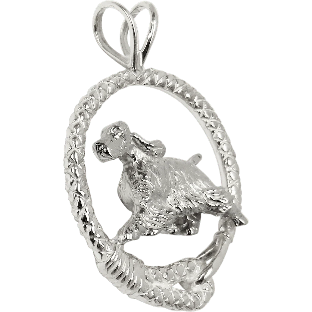English Springer Spaniel in Solid Sterling Silver Leash Pendant - Image 2